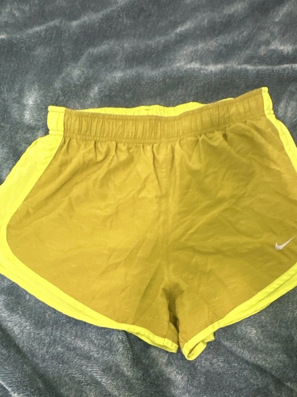 Nike Women’s Bright Yellow Athletic Shorts with Swoosh